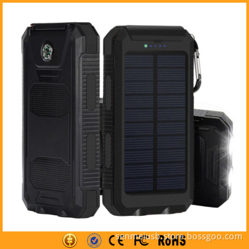 Portable Solar Battery Charger 5000mAh with LED Light Compass